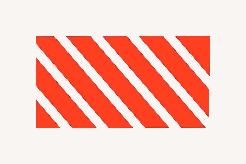 Red striped triangle collage element vector