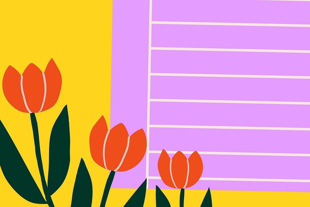 Spring background, tulip flower border frame