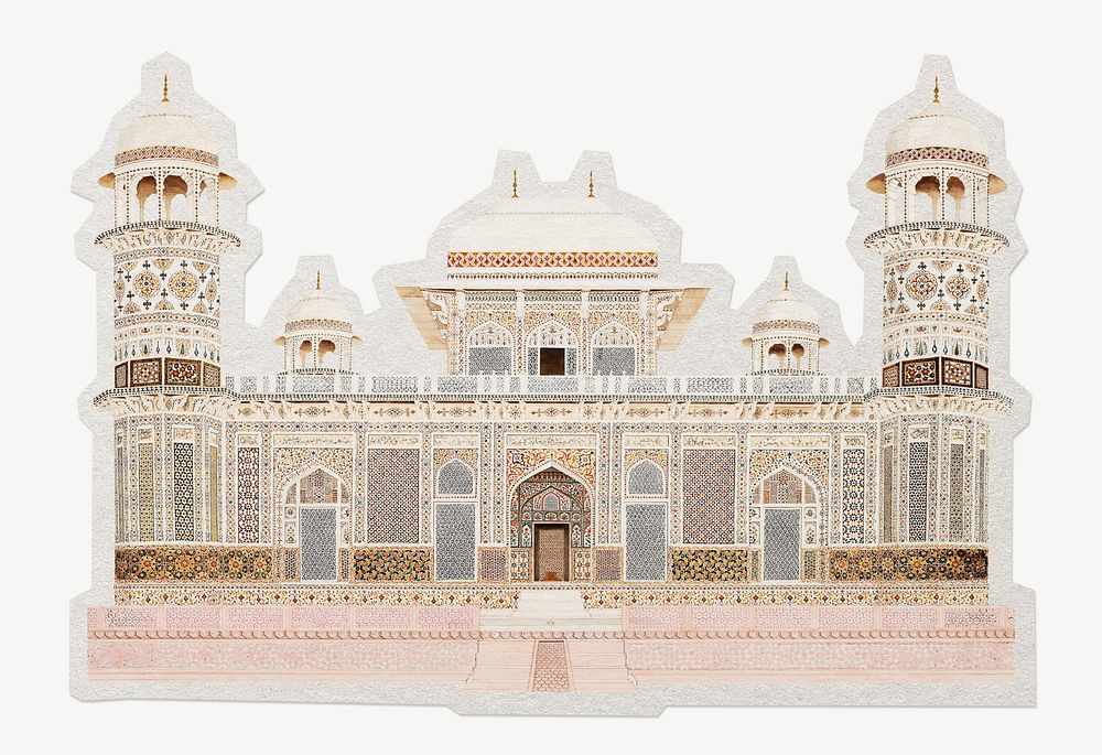 Aesthetic Indian's Itmad-ud-Daula tomb paper element with white border 