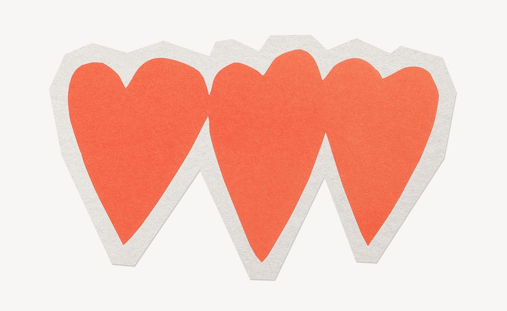 Hearts paper craft paper cut isolated design