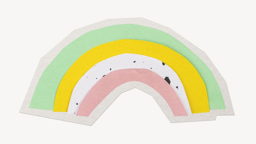 Cute rainbow paper cut isolated design