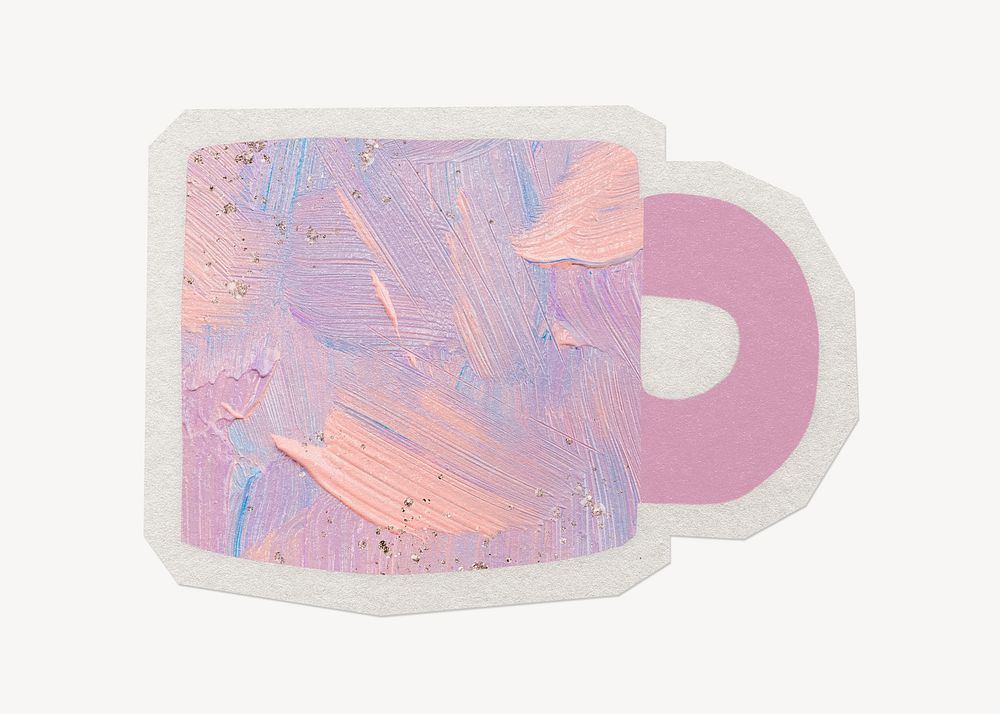 Pink aesthetic mug paper cut isolated design