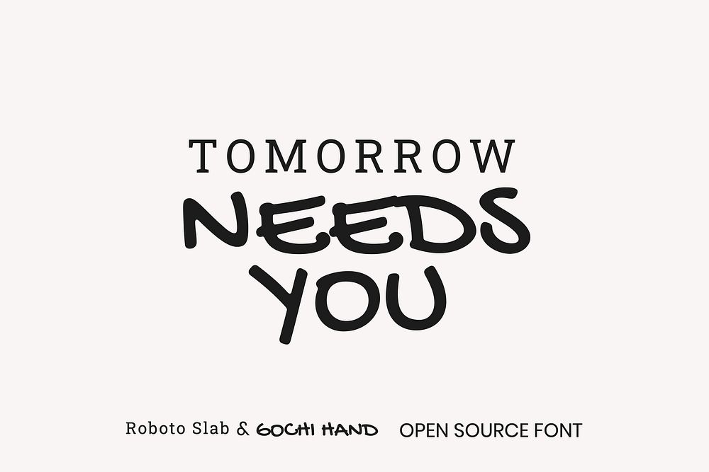 Roboto Slab & Gamja Flower open source font by Christian Robertson and YoonDesign Inc