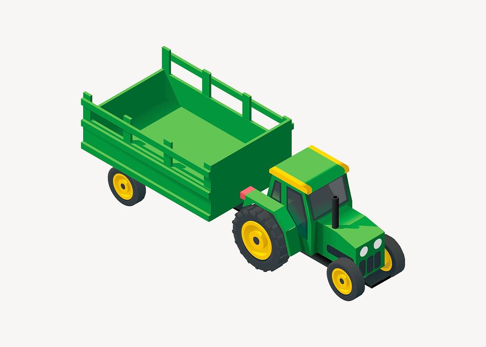 Tractor illustration. Free public domain CC0 image.