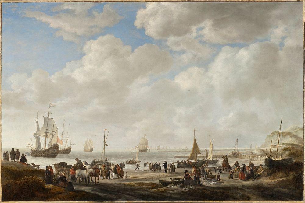 View of a Beach by Simon de Vlieger