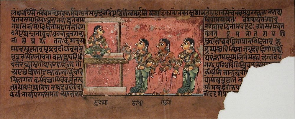 Draupadi's Meeting with Queen Sudeshna, Folio from a Mahabharata ([War of the] Great Bharatas)