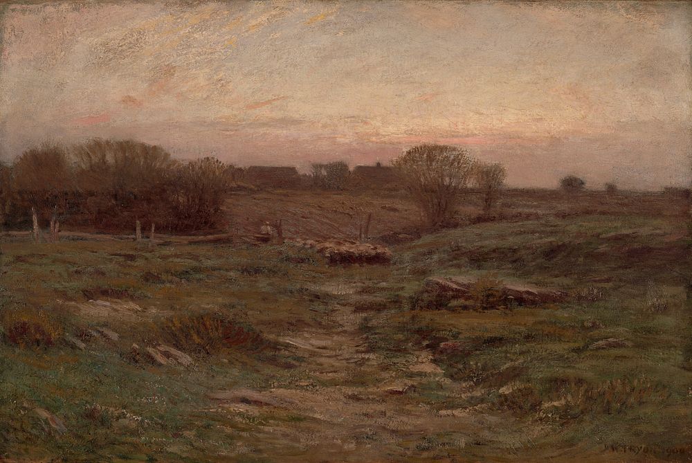 Landscape (Sheep in the Valley) by Dwight William Tryon