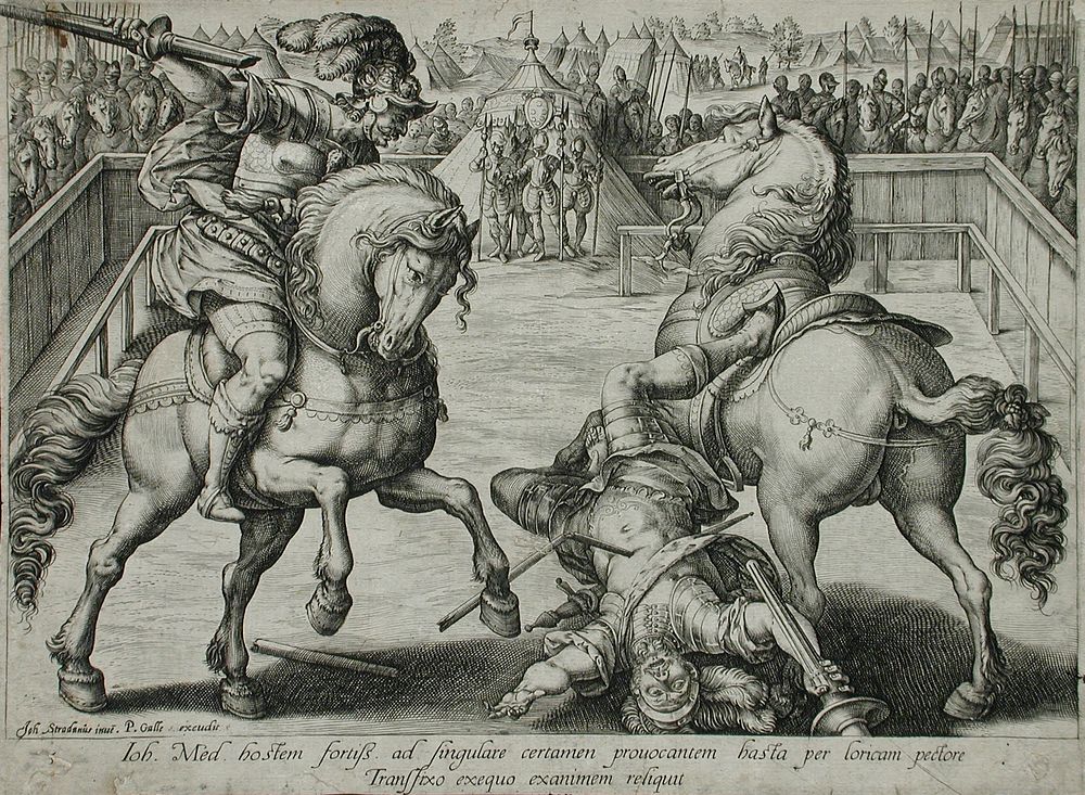 A Duel on Horseback by Hendrik Goltzius