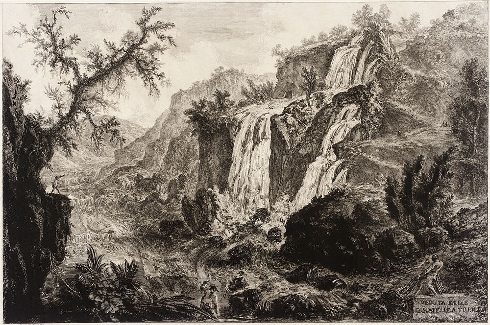 View of the Small Waterfall and Rapids, Tivoli by Giovanni Battista Piranesi