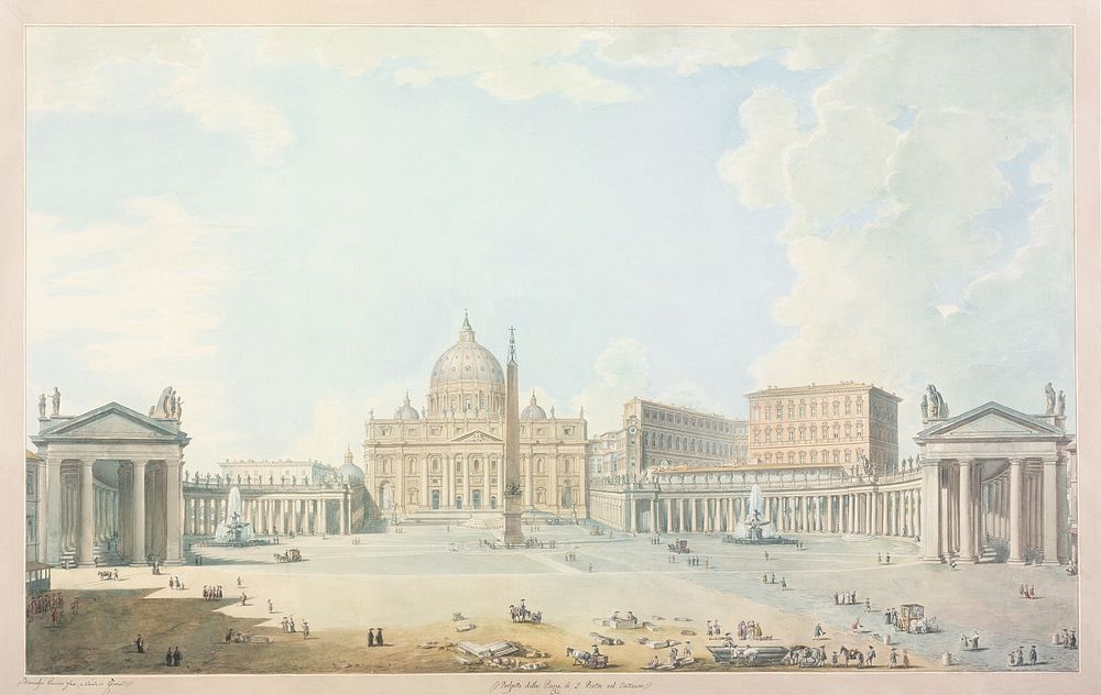 St. Peter's, the Basilica and the Piazza by Francesco Panini