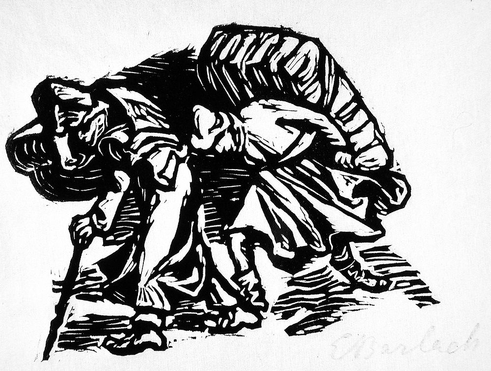Wayfaring puppeteers by Ernst Barlach