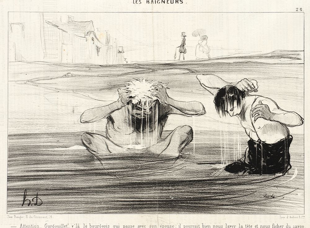 Attention, Gargouillet, v'là le bourgeois qui passe... by Honoré Daumier