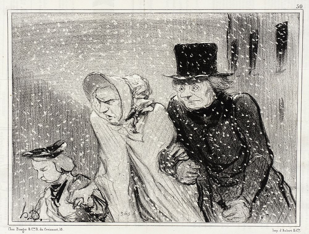 Tu m'embêtes, mon épouse!...v'là une heure... by Honoré Daumier