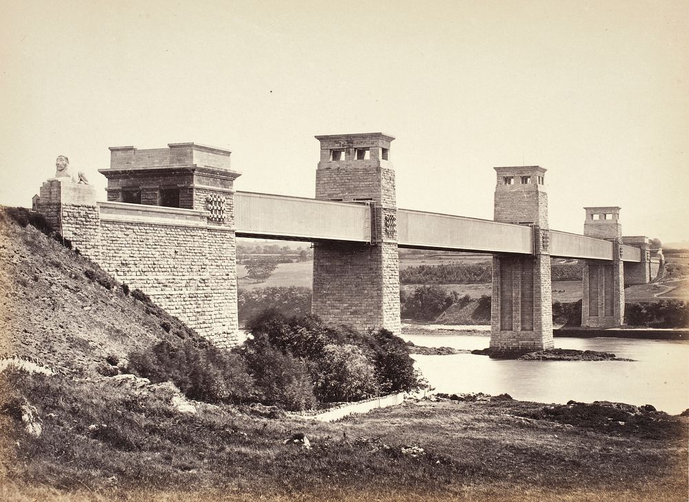 Bangor, The Britannia Bridge, From Anglesey (258) by Francis Bedford