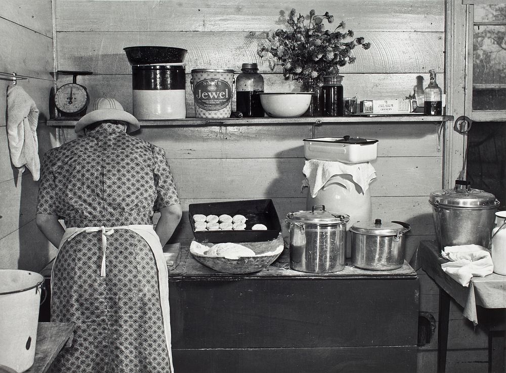 Woman Making Biscuits on Corn-husking Day by Marion Post Wolcott