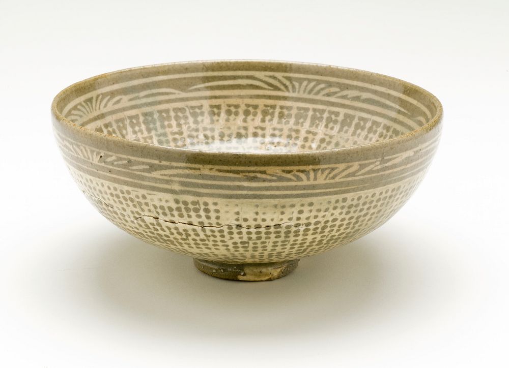 Bowl with Stamped Lotus Design