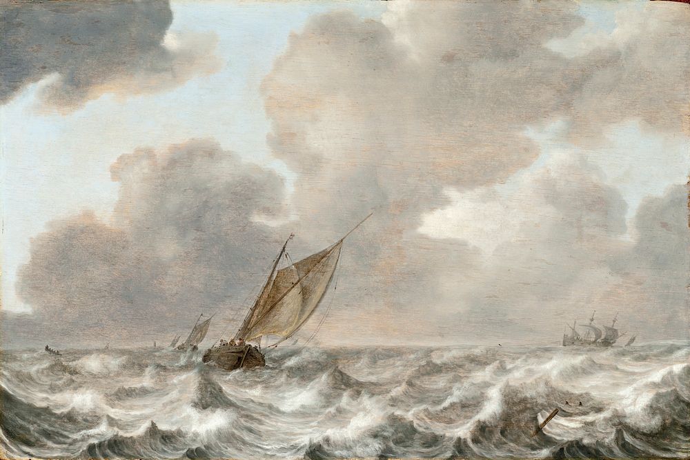 Vessels in a Moderate Breeze by Jan Porcellis  Ghent circa 1580 84 1632
