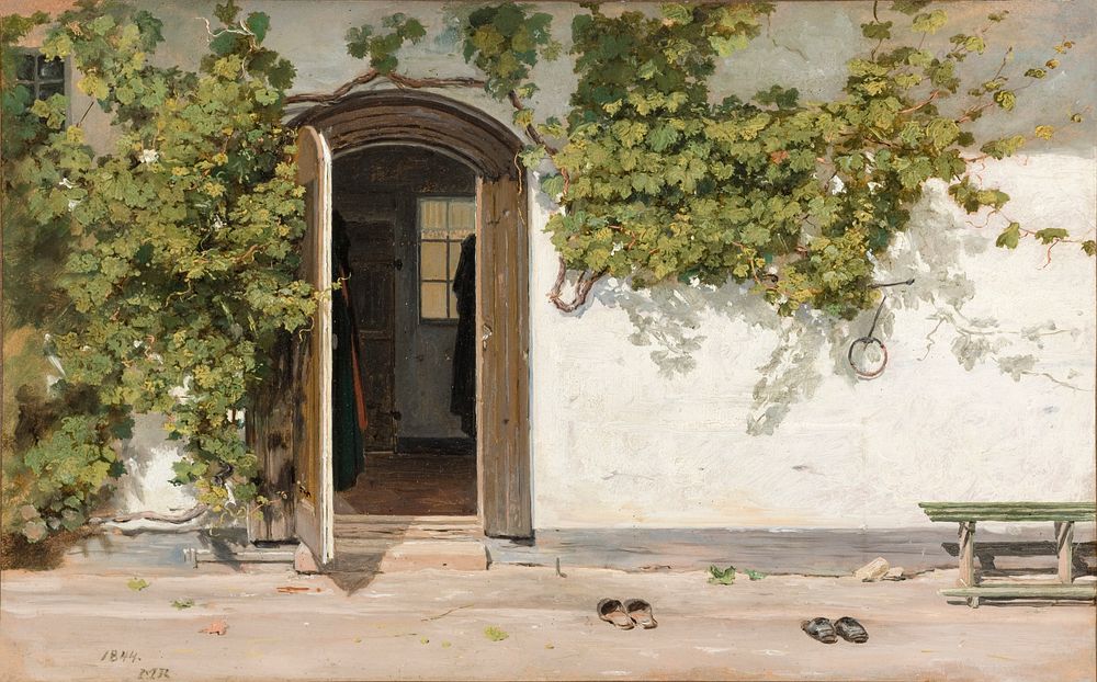 The Entrance to the Old Vicarage in Hellested by Martinus Rørbye