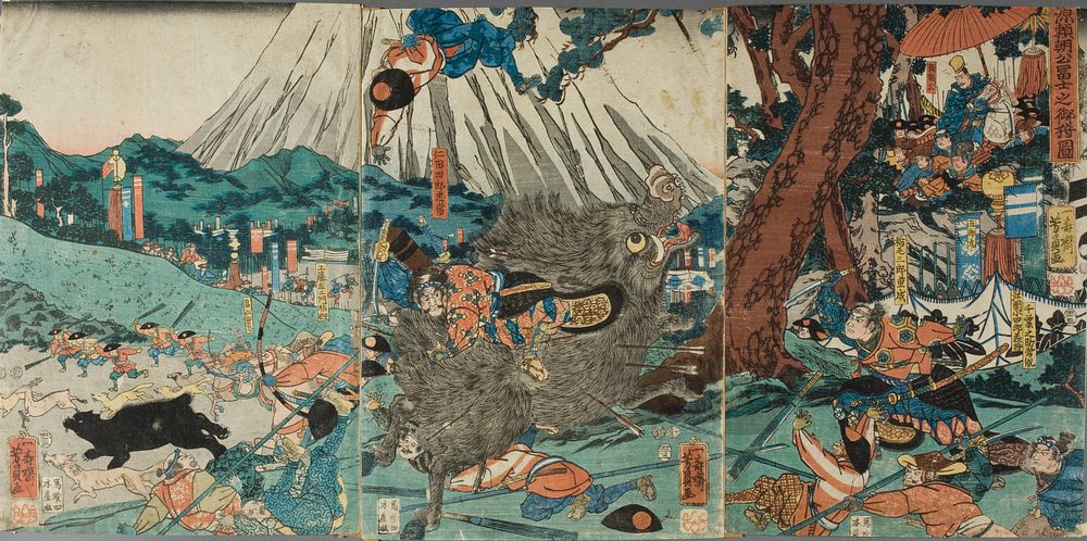 Lord Yoritomo's Hunt on Mt. Fuji by Utagawa Yoshikazu