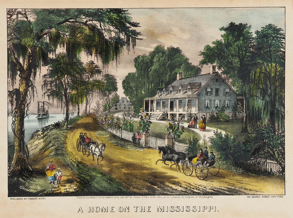 A Home on the Mississippi by Currier  Ives