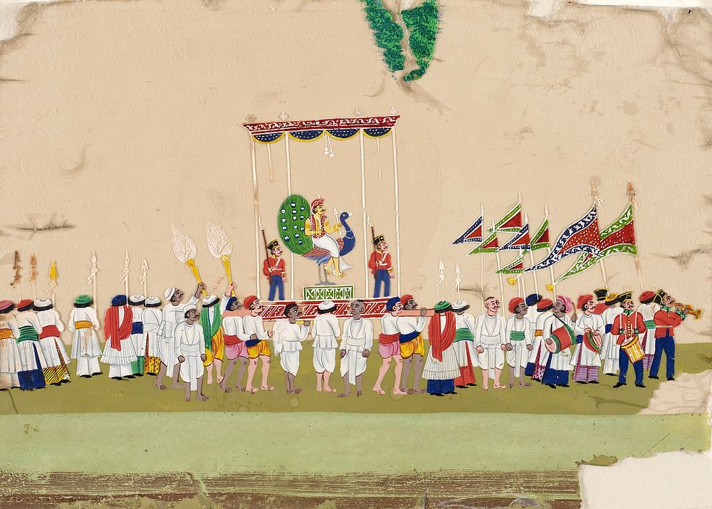 Hindu Religious Procession with Karttikeya