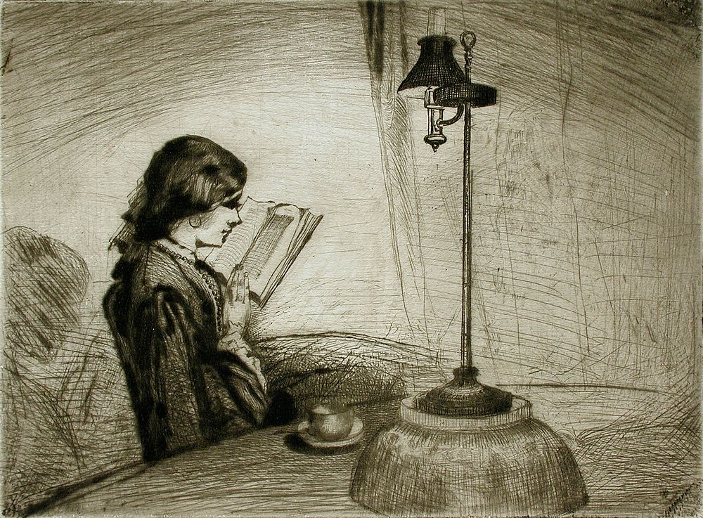 A Lady Reading by Sir Francis Seymour Haden