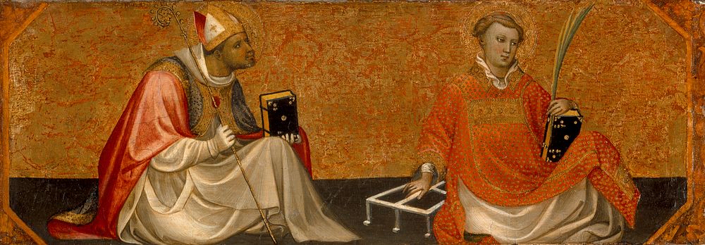 A Bishop Saint and Saint Lawrence by Gherado di Jacopo