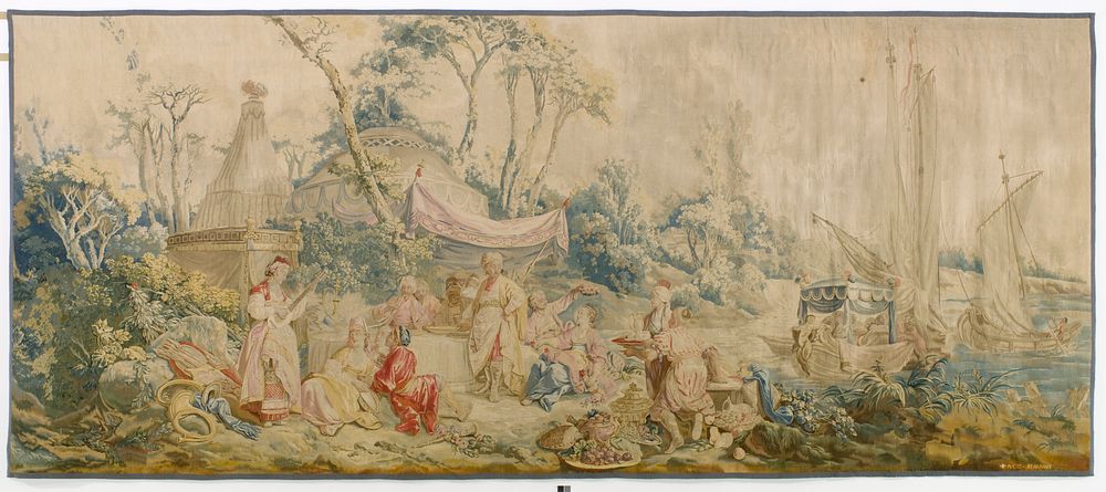 The Repast under the Tent, from the Russian Games Series by Jean Baptiste Le Prince and Beauvais Tapestry Manufactory