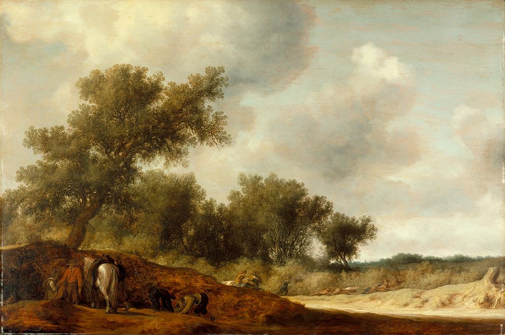 Landscape with Deer Hunters by Salomon Jacobsz van Ruysdael