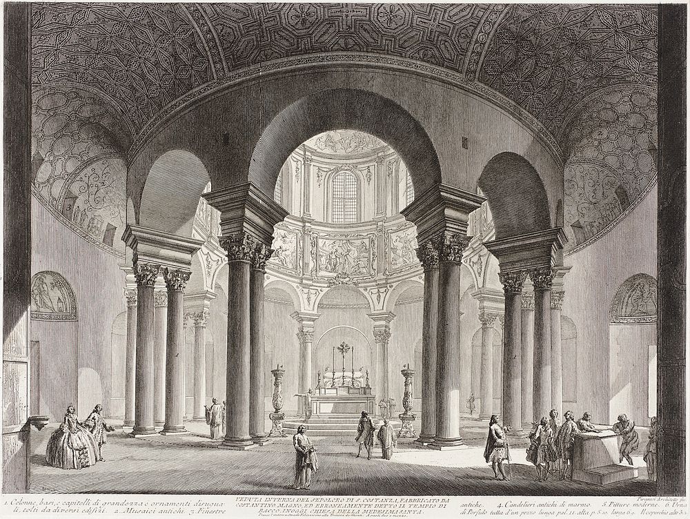 View of the interior of the Tomb of Saint Costanza, built by Constantine the Great, and erroneously called the Temple of…