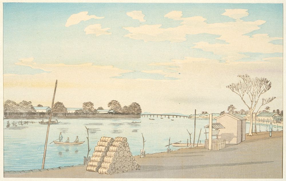 Fuji-view Ferry, the River Ōkawa by Kobayashi Kiyochika