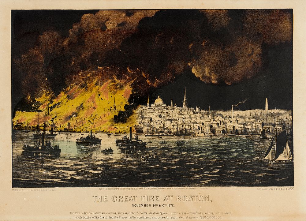 The Great Fire at Boston by Currier  Ives