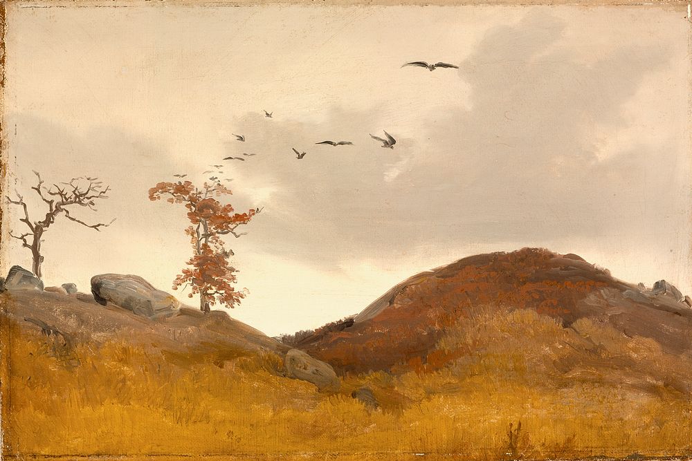 Landscape with Crows by Karl Friedrich Lessing