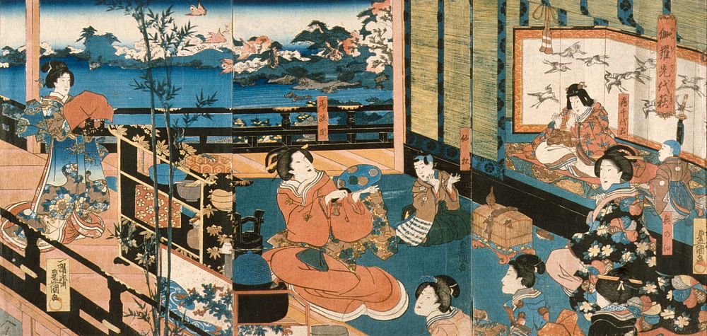 Scene from the Play Meiboku Sendai Hagi: The Prince Watching Tea Preparation by Utagawa Kunisada