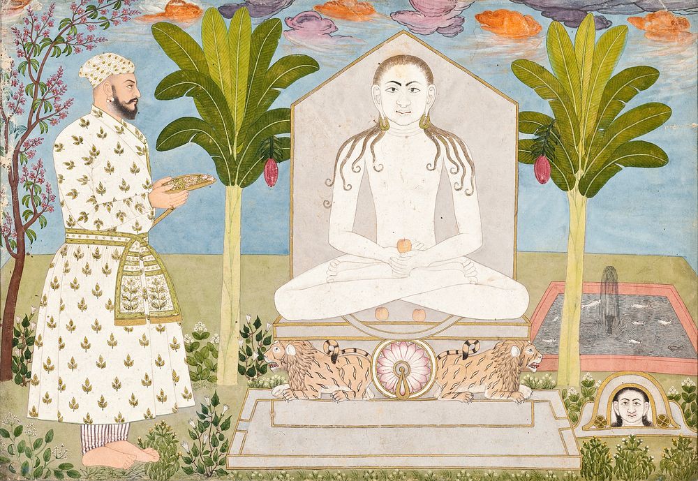 Rai Sabha Chand at a Jain Shrine by Ali Reza