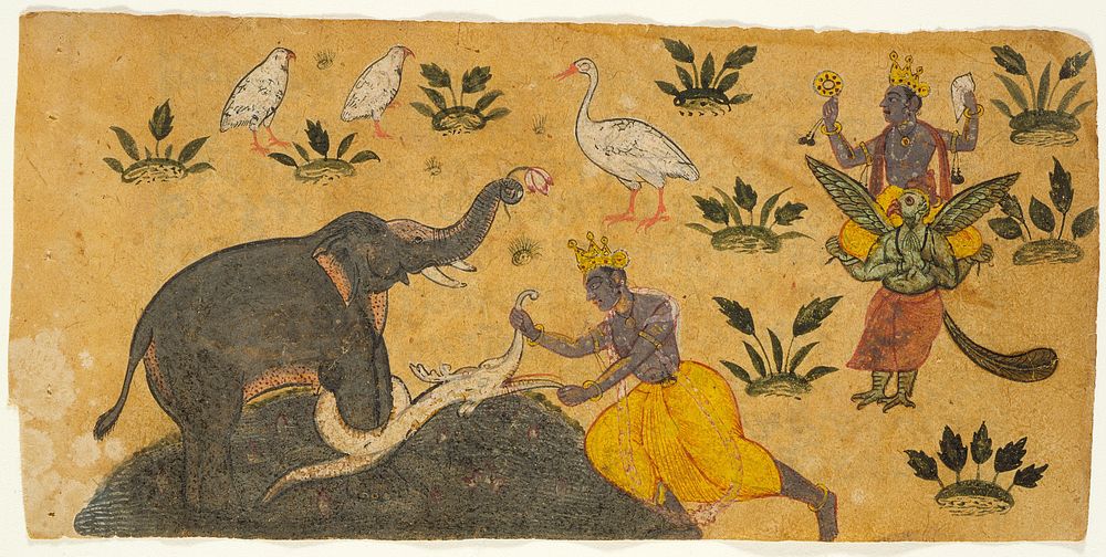 Vishnu Rescuing the King of the Elephants