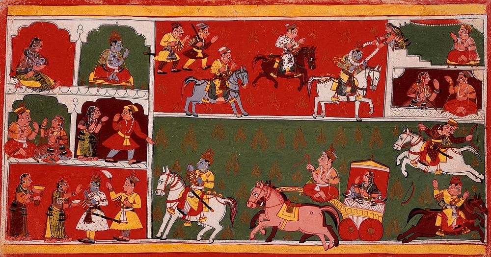 Scenes From Krishna's Life, Folio from a Bhagavata Purana (Ancient Stories of the Lord)