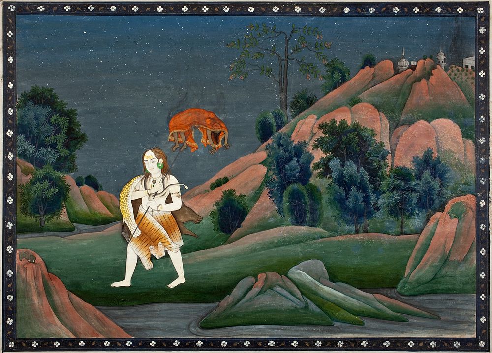 Shiva Carrying the Corpse of Sati on His Trident