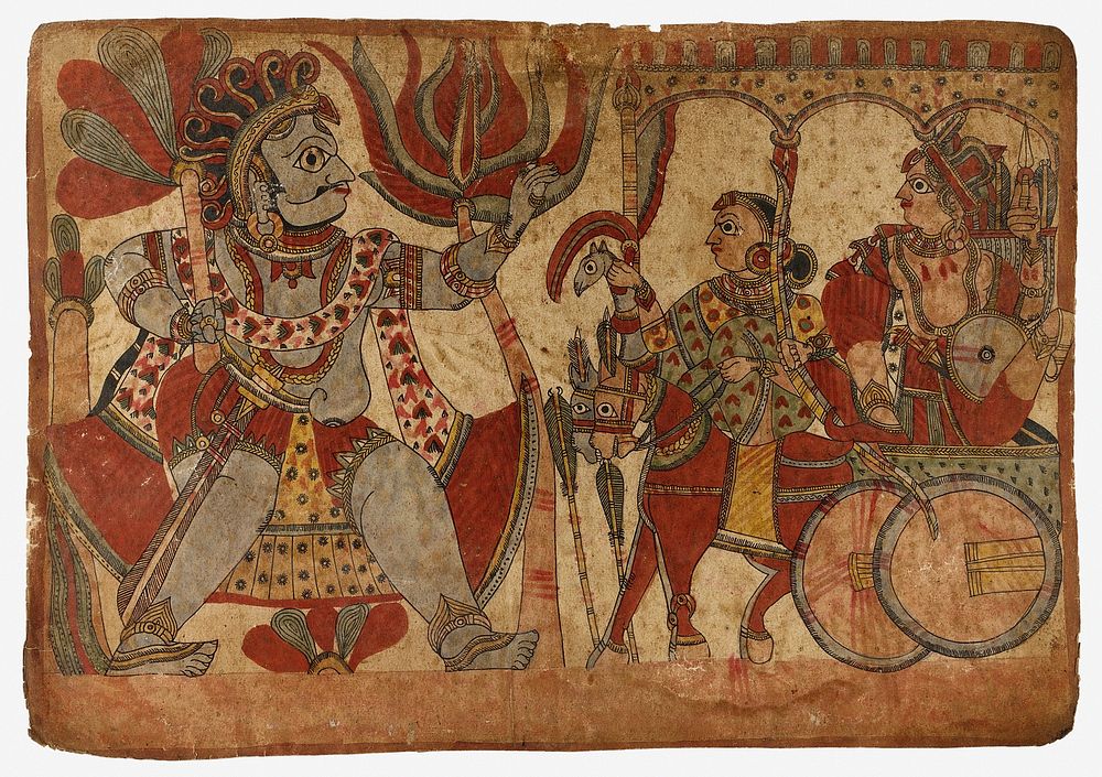 On the Road to Dwarka, Abhimanyu and Subhadra Meet Ghatotkacha, Scene from the Story of the Marriage of Abhimanyu and…