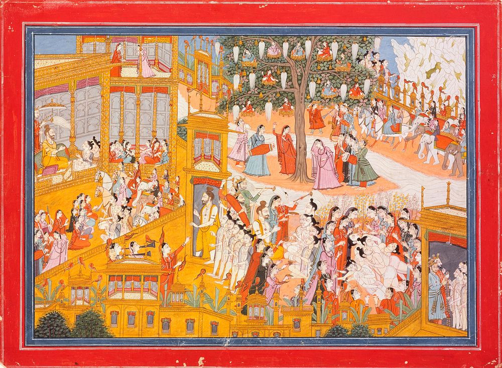 The Pilgrims in a Palace, Folio from a Kedara Kalpa (Book of Kedara)