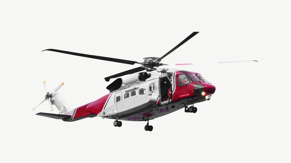 Helicopter collage element psd