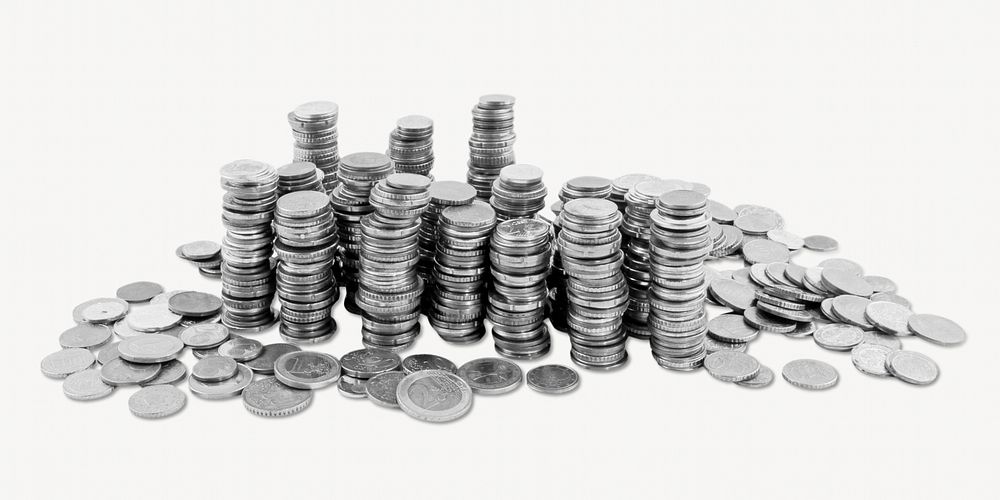 Stack of coins isolated image