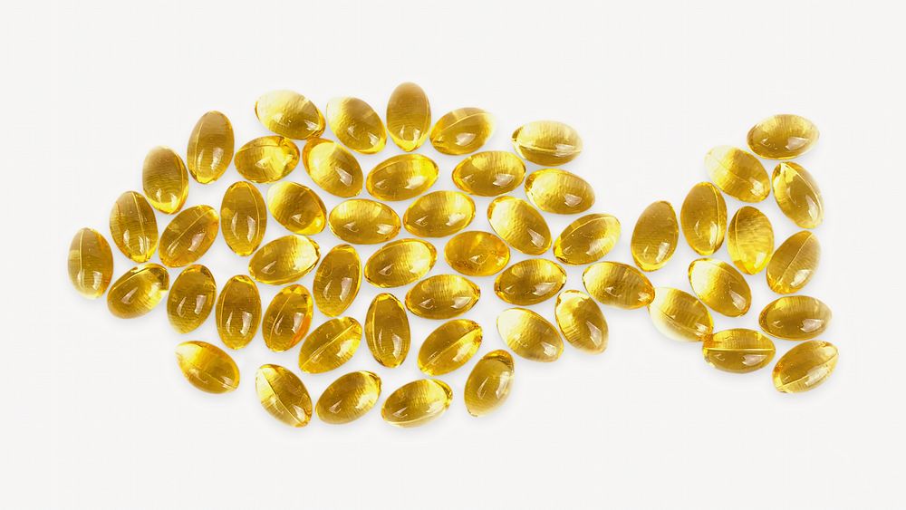 Fish oil capsule  on white background
