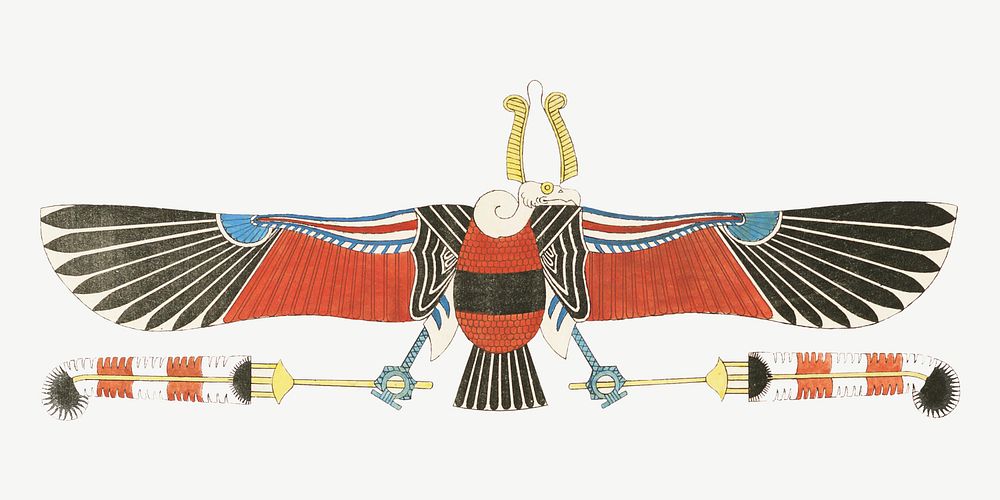 Egypt god vintage illustration, collage element psd