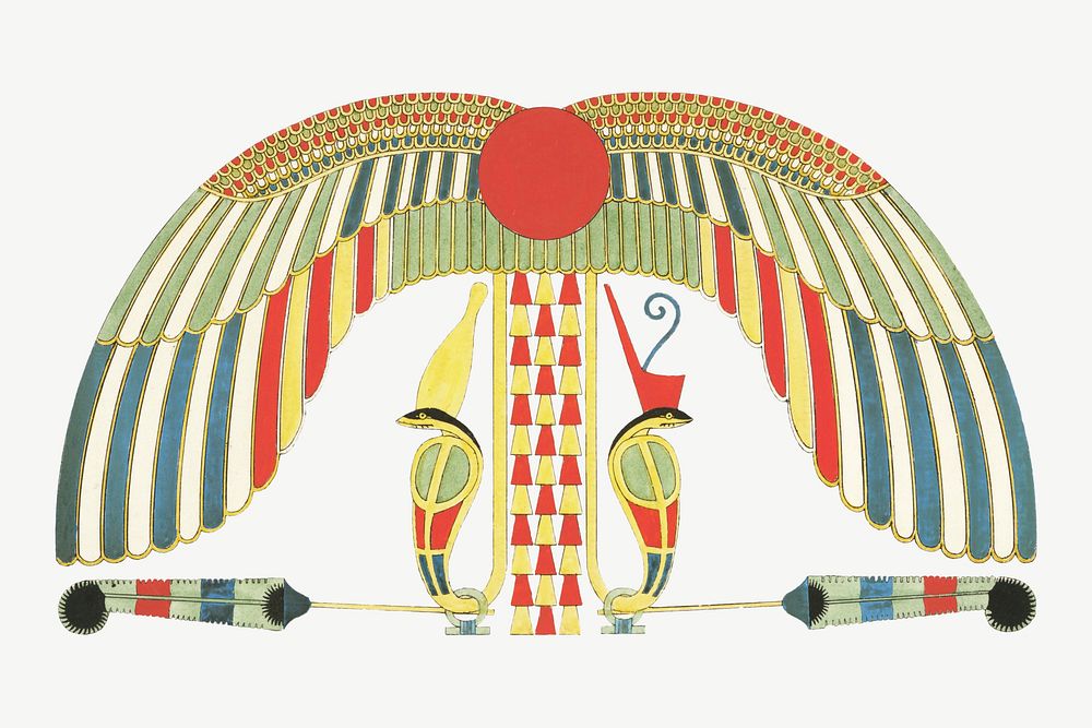 Egypt emblem vintage illustration, collage element psd