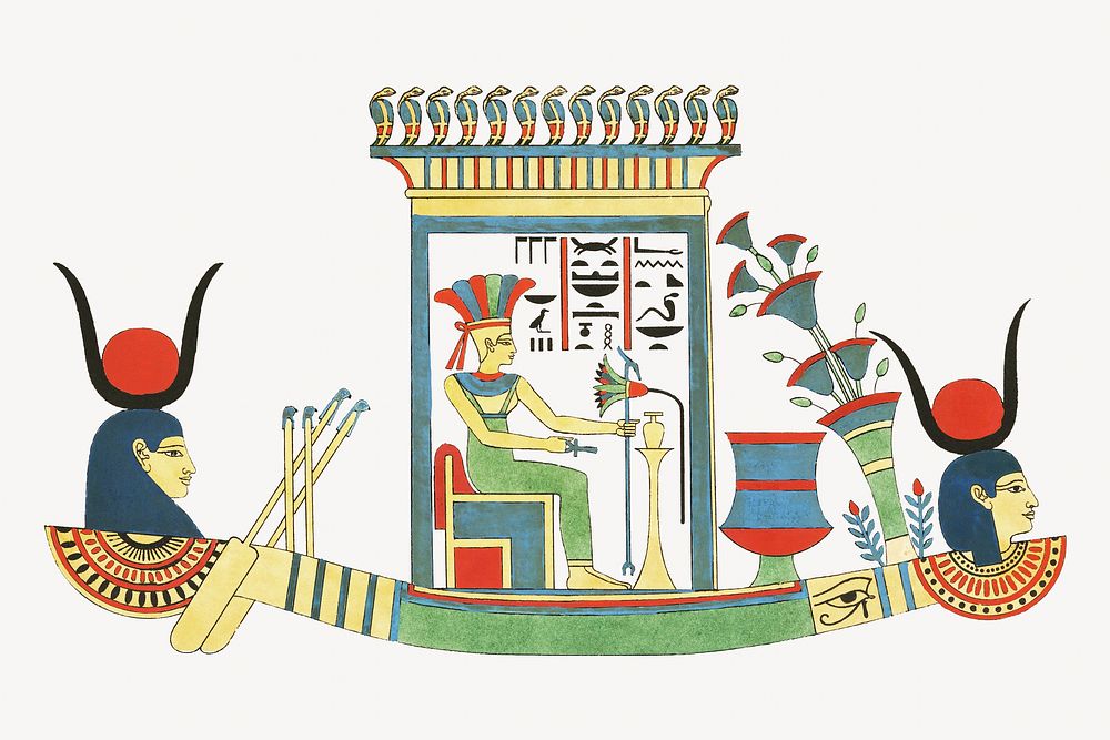 Egypt mythology vintage illustration