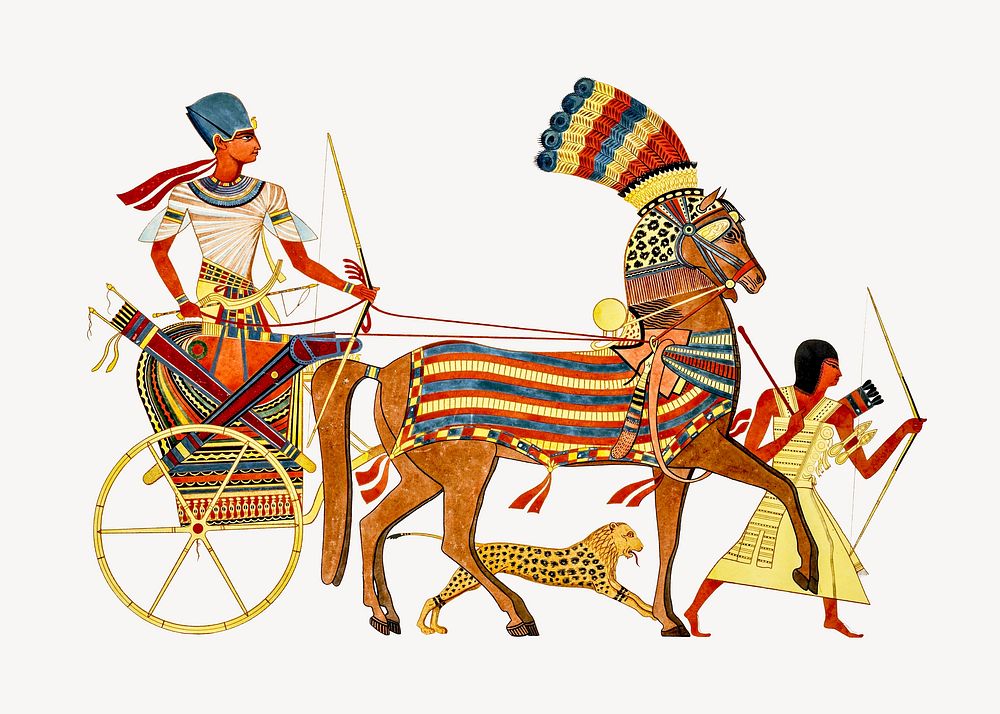 Egyptian Hyksos chariot vintage illustration. Remixed by rawpixel.