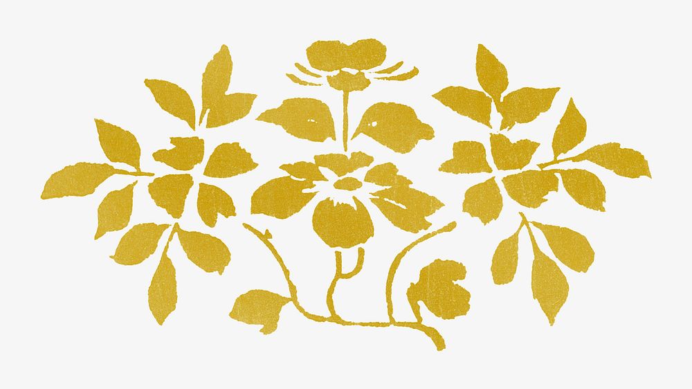Gold floral illustration