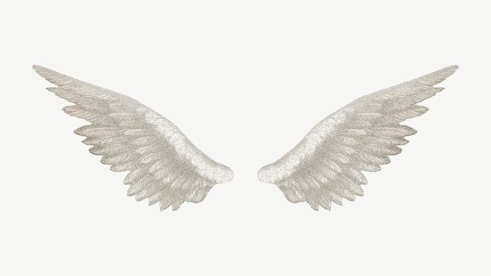 Vintage white bird wings illustration psd. Remixed by rawpixel.