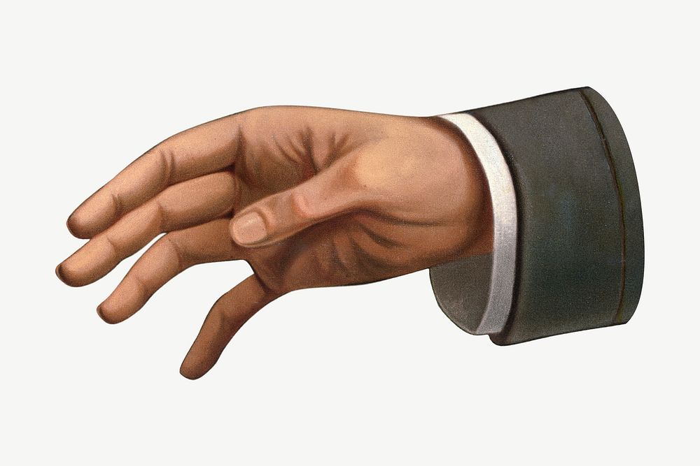 Businessman's hand, vintage gesture illustration psd. Remixed by rawpixel.